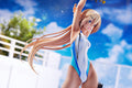 [PREORDER] Kouhai-chan of the Swimming Club Blue Line Swimsuit Ver. - 1/7 Scale Figure - Glacier Hobbies - Amakuni
