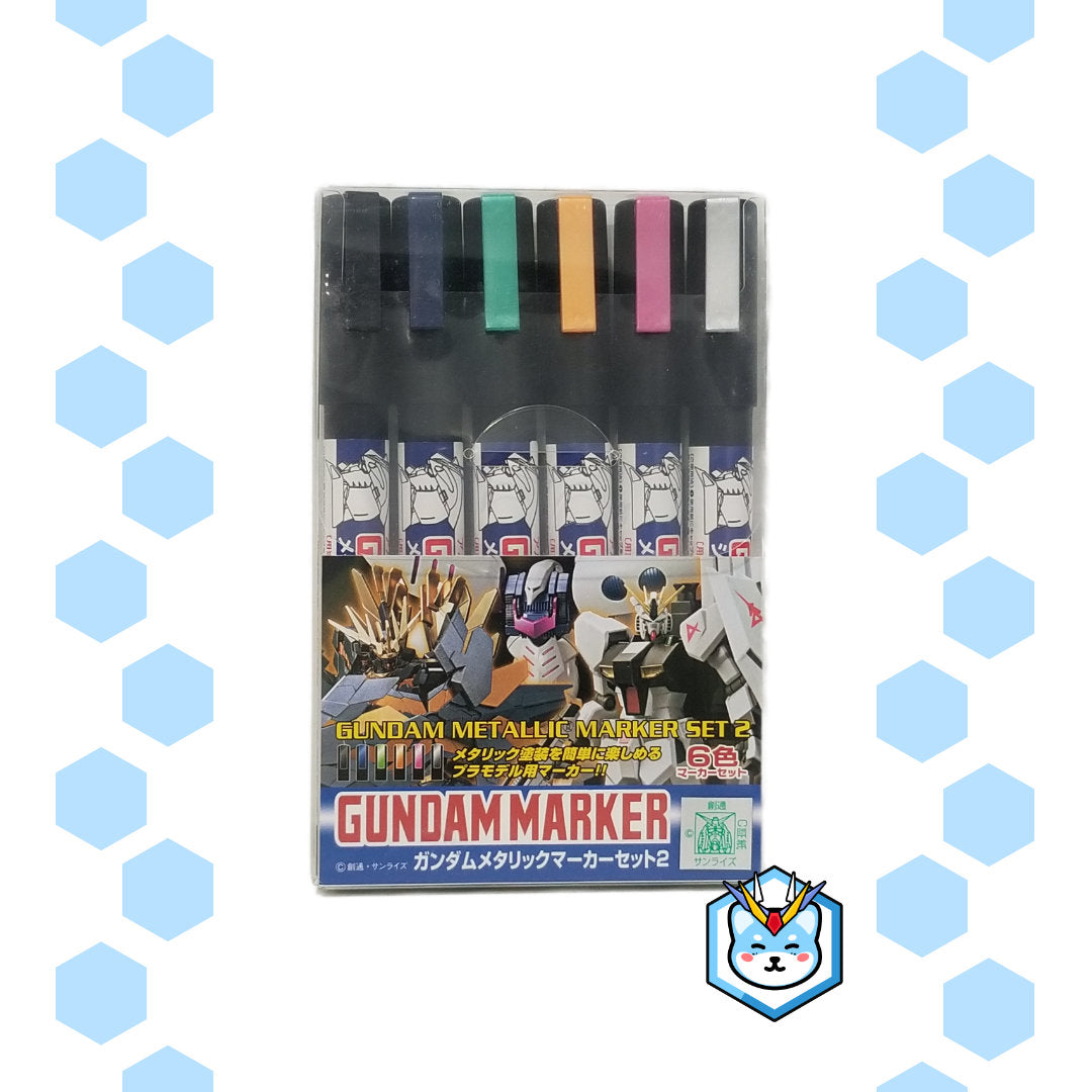 Gundam Marker Metallic Set 02 (6 Markers) - Glacier Hobbies - GSI Creo