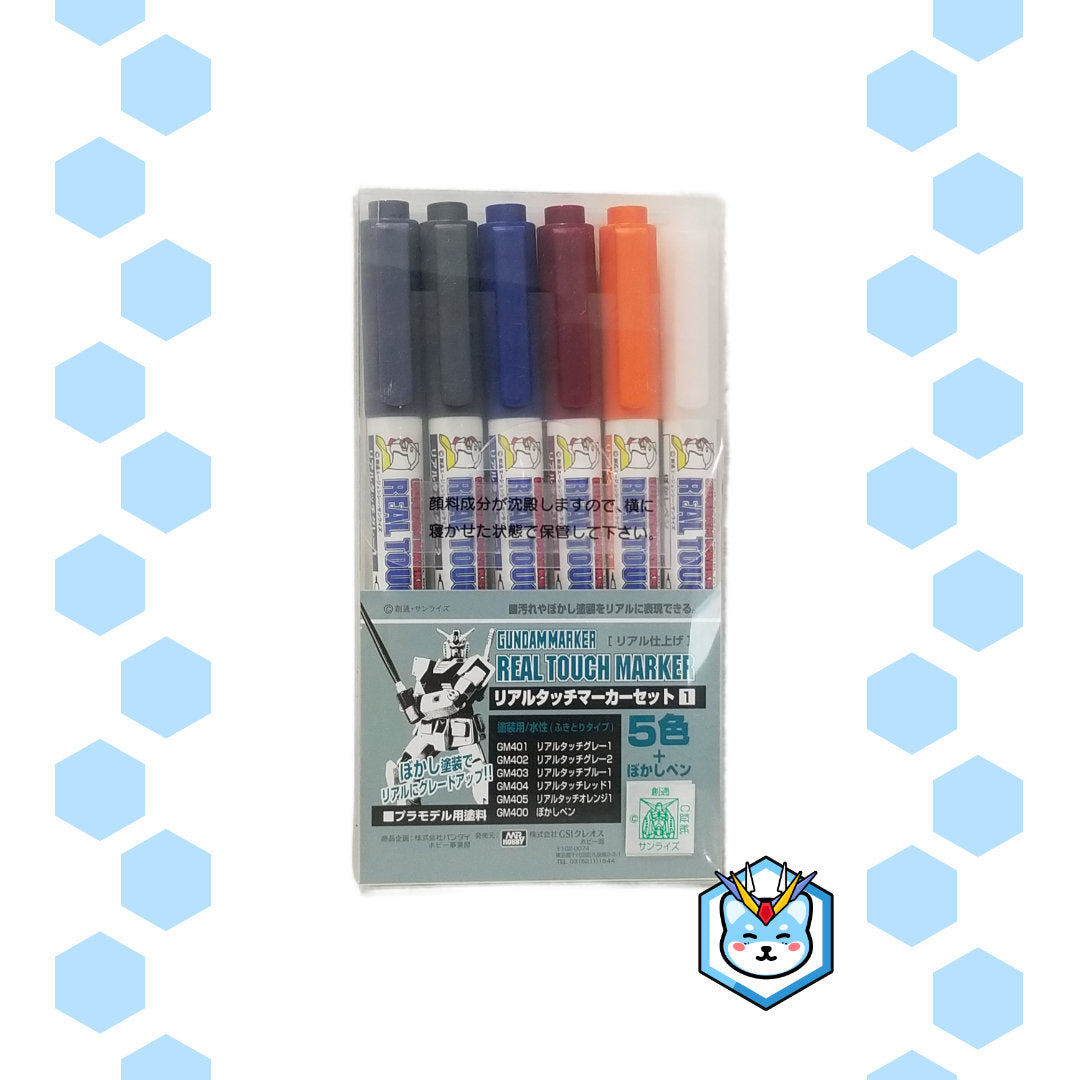Gundam Real Touch Marker Set 01 (6 Markers) - Glacier Hobbies - GSI Creo
