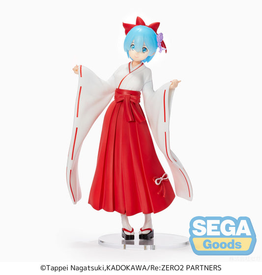 Re:ZERO -Starting Life in Another World- SPM Figure "Rem" Shrine Maiden Style - Glacier Hobbies - SEGA