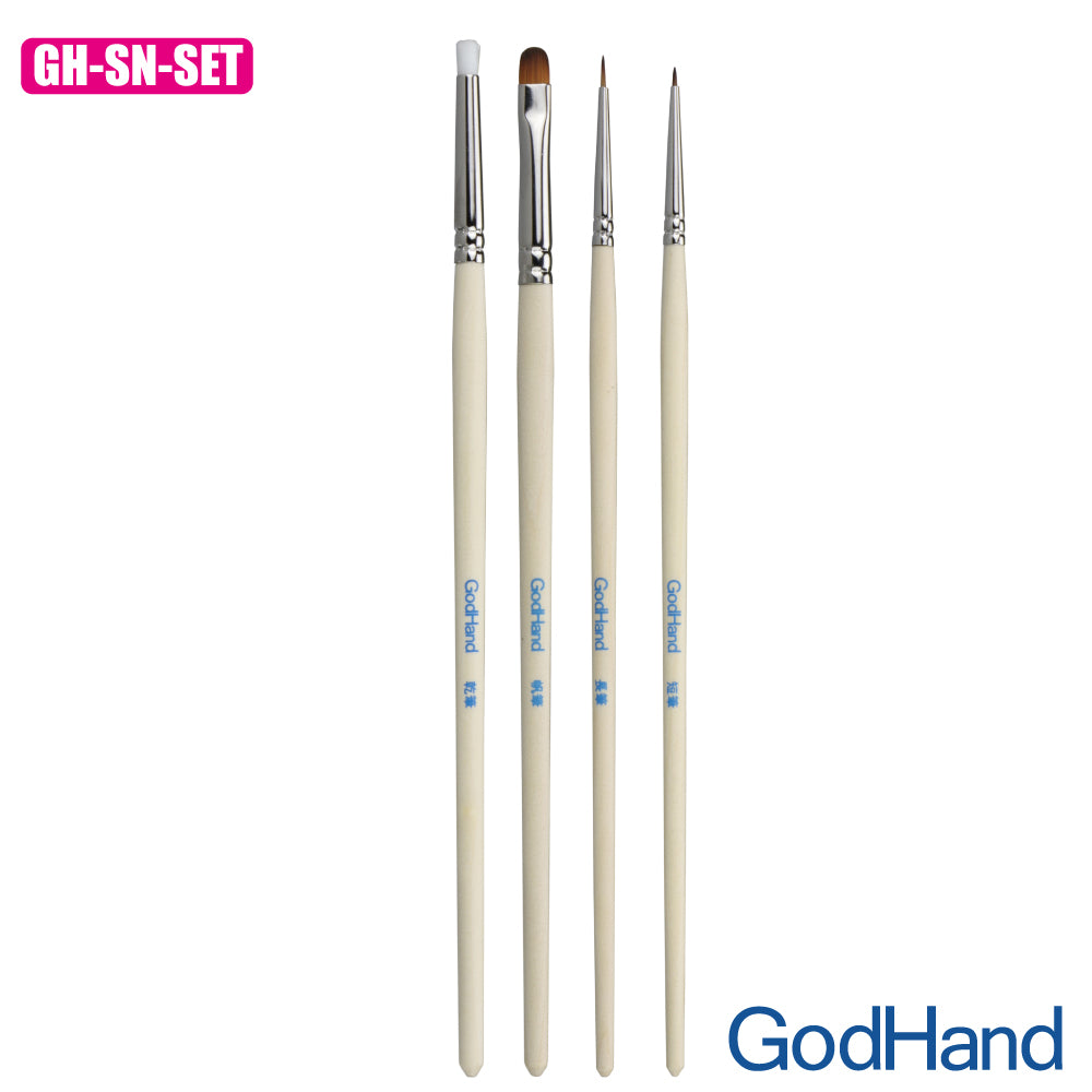 Godhand GH-BRSP-SN-SET Brushwork Semi-PRO 4 Brushes Set - Glacier Hobbies - GodHand